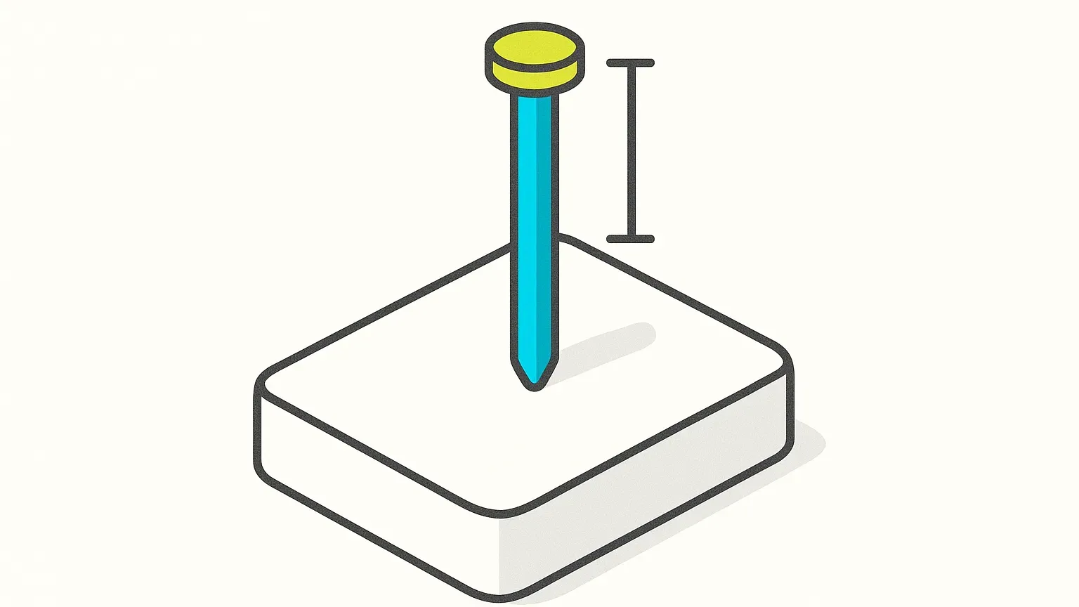A short bounded probe driven into an area of uncertainty, illustrating a time-boxed spike.