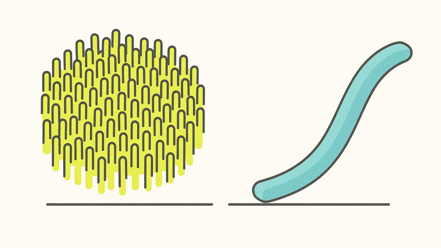 A scatter of usage marks resolving into a single measured curve.
